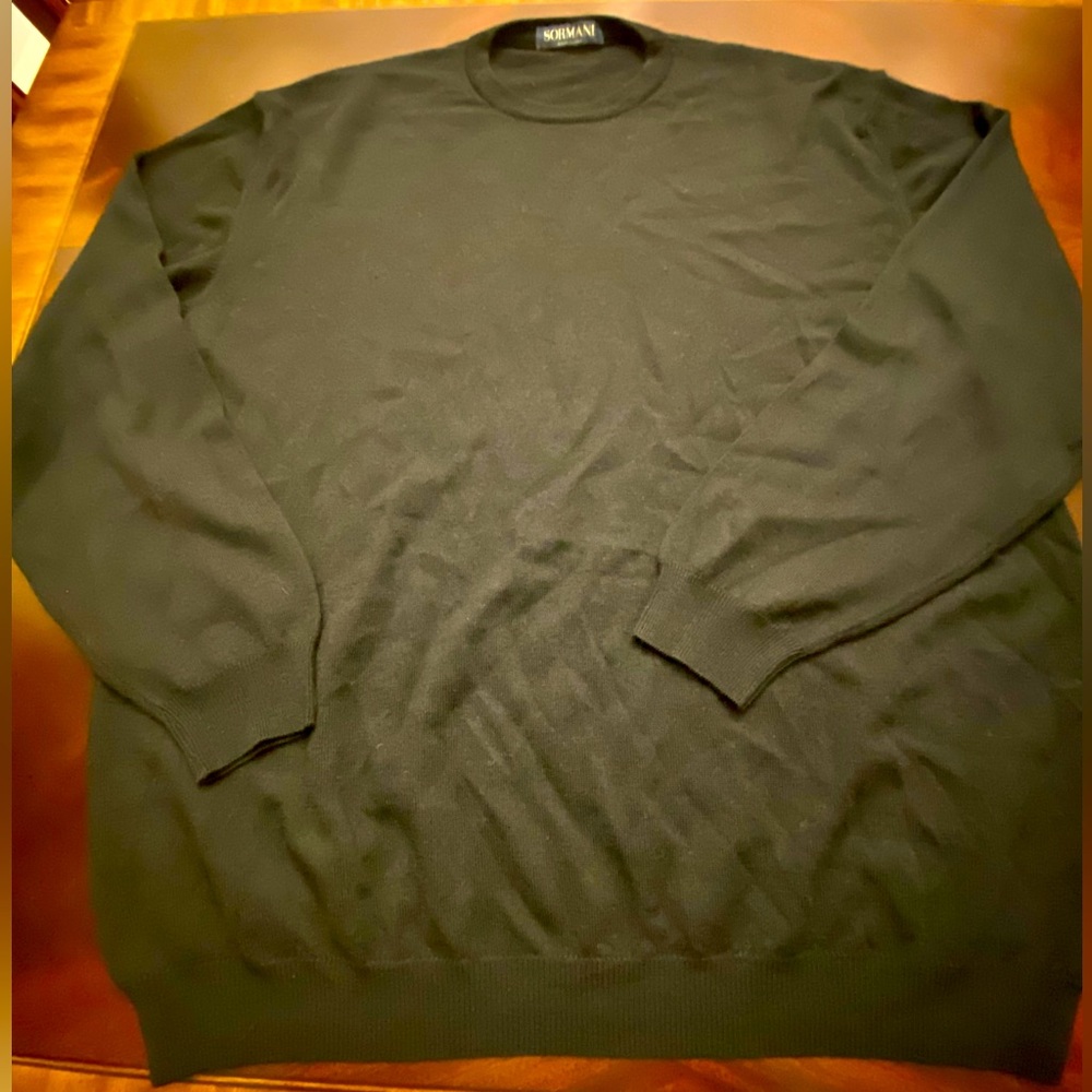 Sormani Made in Italy Men Black Pura Lana Vergine Woolmark Sweater Size XXL